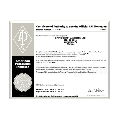 API Specification Q1 BP Precision